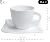 Verso de Mäser, seria La Musica, serviciu de cafea cu 18 piese, set de veselă din porțelan pentru 6 persoane, 921172, alb