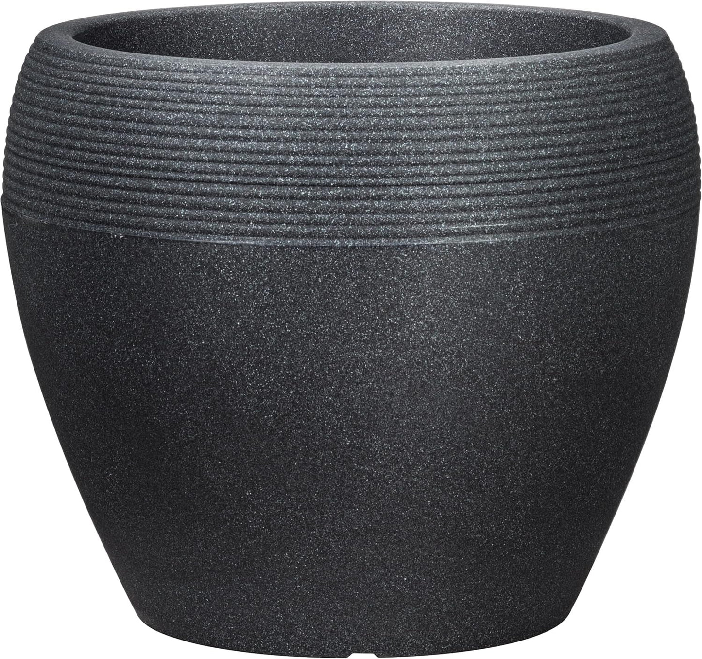 Scheurich Lineo, ghiveci din plastic, granit negru, diametru 30 cm, înălțime 24,1 cm, volum 11 l.