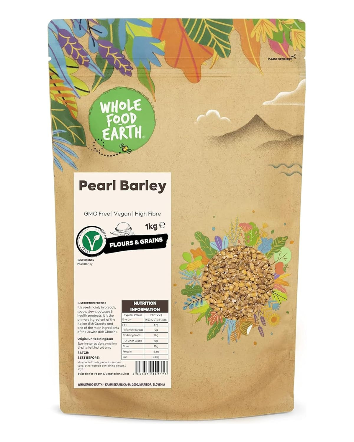 Orz perlat Wholefood Earth - fără OMG - vegan - fără lactate - fără zahăr adăugat, 2 kg