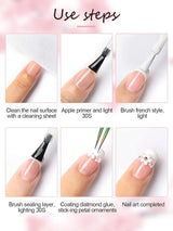 Kalolary Flori Nail Art Talismani, Flori Acrilice 3D pentru Unghii Ornamente Florale cu Cinci Petale Pietre Prețioase pentru Unghii Strasuri pentru Unghii Mărgele Metalice Mixte pentru Design Nail Art DIY Confecționarea Bijuteriilor (2 Cutii)