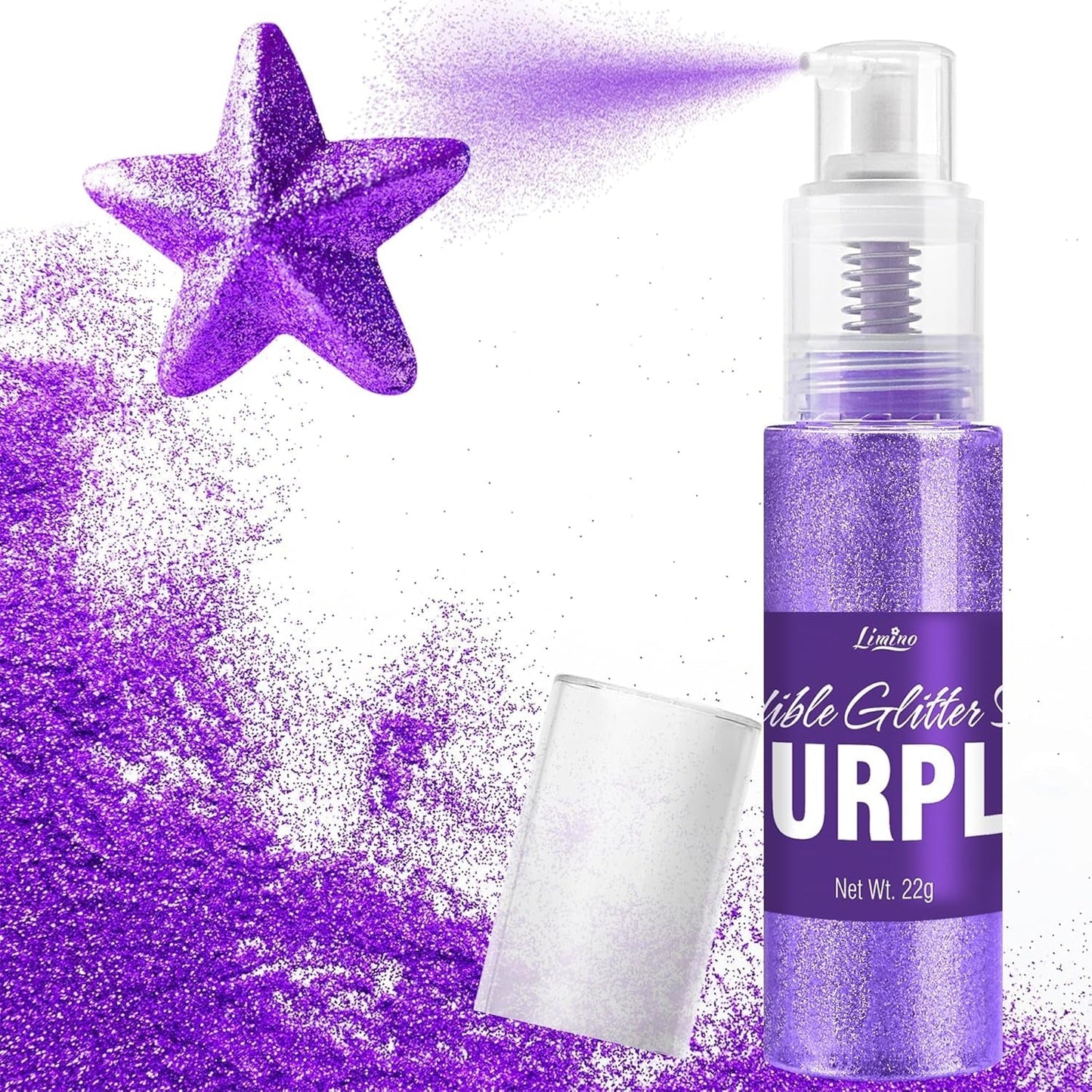 Spray cu sclipici comestibil - 22G sclipici alimentar, pudră cu sclipici comestibilă pentru băuturi, decorațiuni tort, macaroane - pudră cu sclipici colorant alimentar, sclipici comestibil pentru cocktailuri, brioșe (roz)