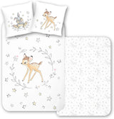 Lenjerie de pat pentru copii, diverse personaje animate, 100% bumbac Lenjerie de pat - copii Naty Shop Bambi