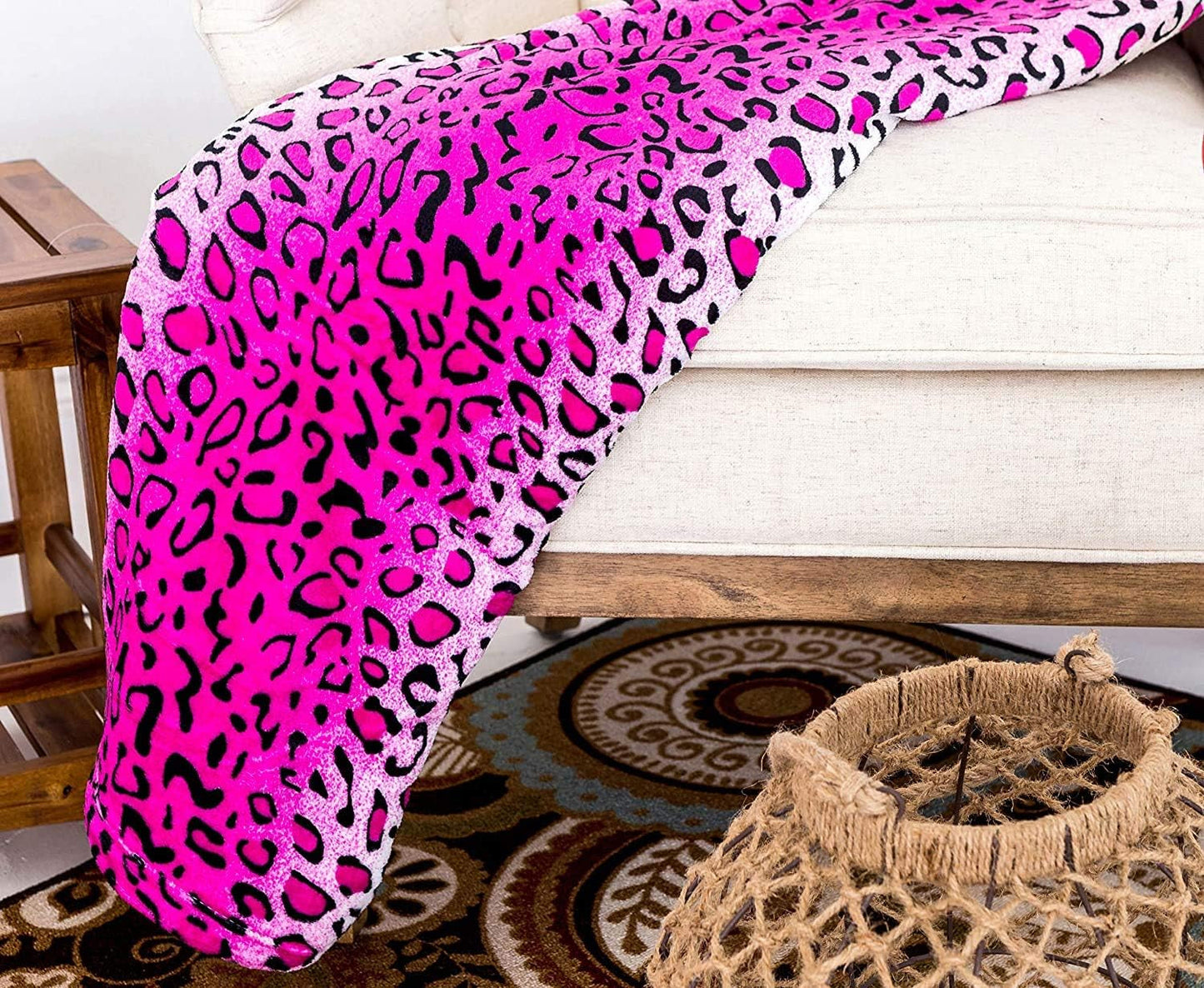 Home Must Haves Pătură de pat Queen/King Zebra Giraffe Safari Animal Print, pentru toate anotimpurile, foarte moale, caldă, pentru canapea, canapea, aruncare, plapumă, dimensiune pat, roz, poliester, leopard roz Plapumi si pilote Naty Shop