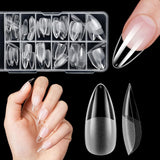 Unghii false scurte, model balerină, 120 bucăți, pentru lipire, 12 dimensiuni, unghii artificiale scurte, gel moale, acoperire completă, vârfuri de unghii pentru unghii cu gel scurte, S