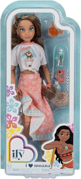 Păpușă Vaiana cu accesorii, 29 cm, 13 puncte de articulație, licențiată oficial de Jakks Pacific. Completă cu accesorii combinabile și un inel strălucitor cu Mickey!