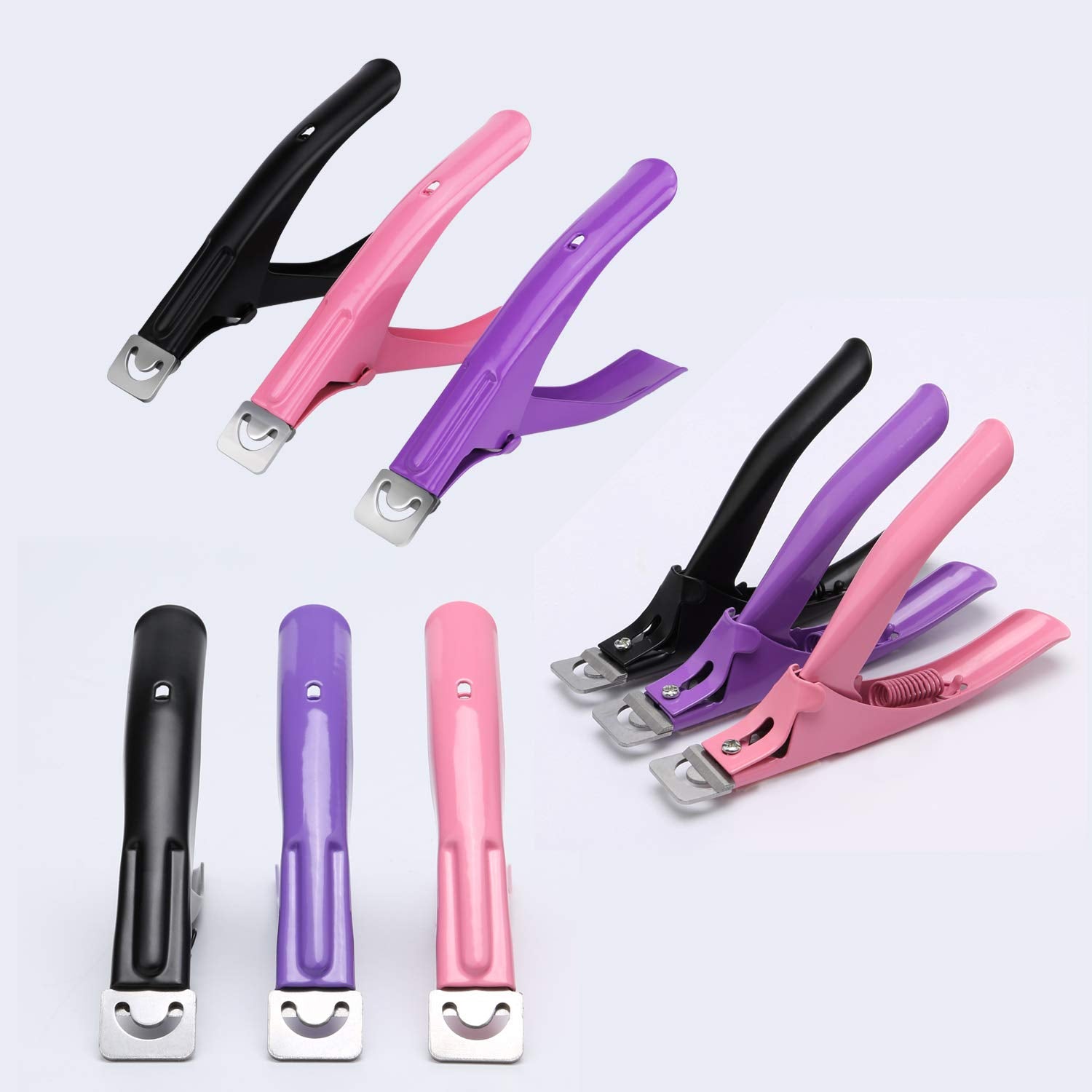 MWOOT 3 bucăți unghii false clește acrilic unghii clește, oțel inoxidabil unghii vârfuri tăietor trimmer manichiură instrument pentru unghii acrilice cu gel artificial