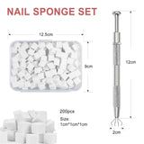Qufiiry 200 Stück Nail Art Schwämme Mit Metallgreifer, Nagelkunst Schwammpinsel, Maniküre Zubehör Für Nägel, Um Eine Vielzahl Von Gradient Nail Art Patterns Zu Erstellen(Weiß)