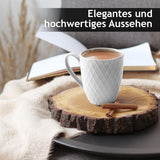 MIAMIO - Set de veselă din ceramică, 24 de piese, serviciu combinat pentru 6 persoane - potrivit pentru mașina de spălat vase și cuptorul cu microunde - Colecția Palmanova (Alb)