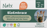 Scutece pentru bebeluși Naty BioEmbrace, mărimea 5 (11–25 kg) | 100% materiale pe bază de plante, delicate cu pielea | Moliciune respirabilă, testate dermatologic, absorbție excelentă | 80 buc.