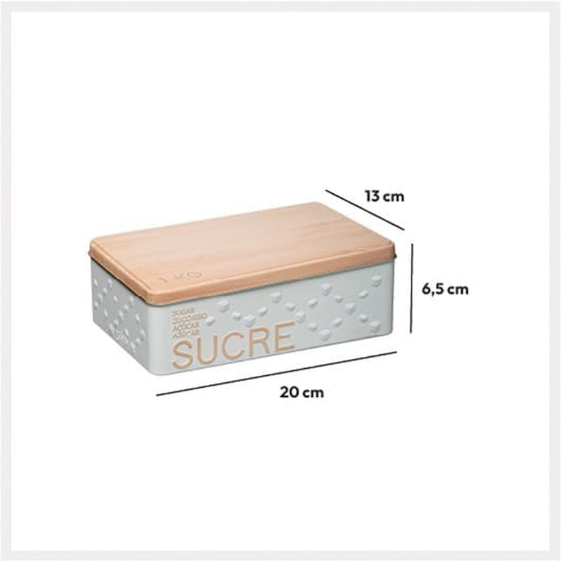 Zahărniță metalică tip cub „scandinave nature” albă - 5 five simply smart