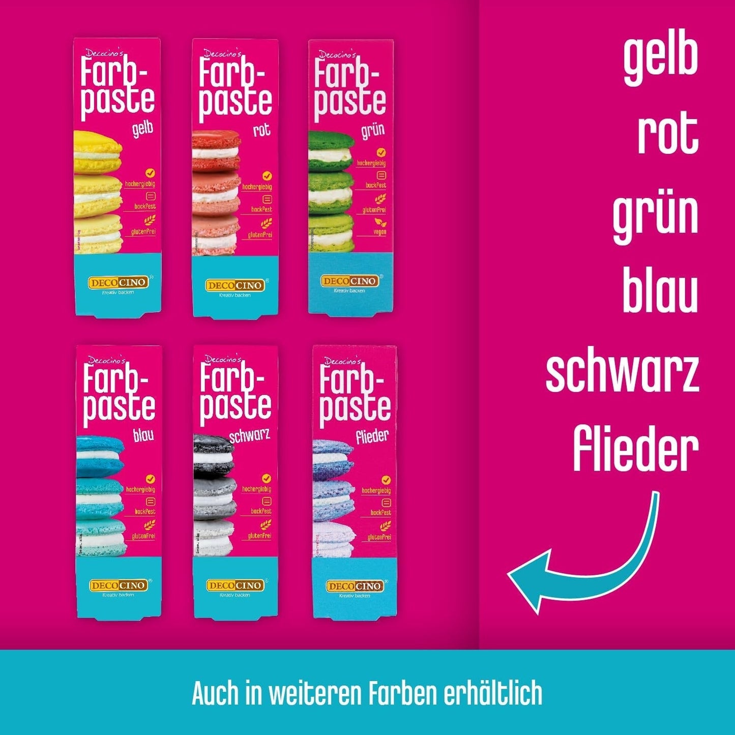 Pastă de colorant roz DECOCINO – 20 g – Colorant alimentar, ideal pentru colorarea prăjiturilor, fondantului și cremelor – Fără acizi grași azoici și gluten