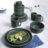 Set de tacâmuri rotunde Zuma, 16 piese, farfurii, boluri, cești, seturi de tacâmuri, serviciu pentru patru (16 piese), verde