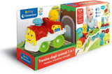 Clementoni Animali-3 Trenuleț electric, vorbitor, interactiv și extensibil, joc pentru copii de 1 an (versiunea italiană), fabricat în Italia, multicolor, 17740 Jucarii Bebe Naty Shop