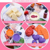 Colorant alimentar liposolubil pentru ciocolată - 10 culori coloranți alimentari pe bază de ulei pentru fondant, copt, prăjituri, fursecuri - colorant alimentar lichid fără aromă pentru unt de cacao, prăjituri, cremă de unt - 6 ml fiecare