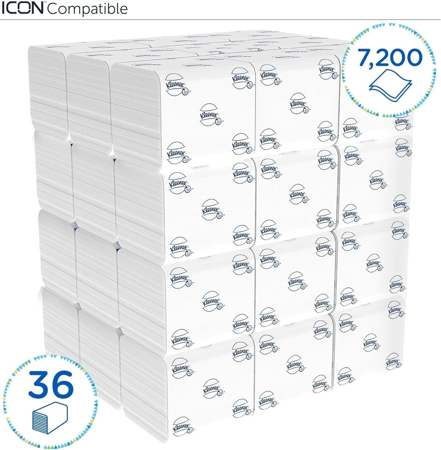 Hârtie igienică Kleenex cu o singură foaie 8408, hârtie igienică cu 2 straturi în pachete vrac, Fabricată din hârtie certificată Fsc, 36 pachete X 200 foi (7.200 foi)