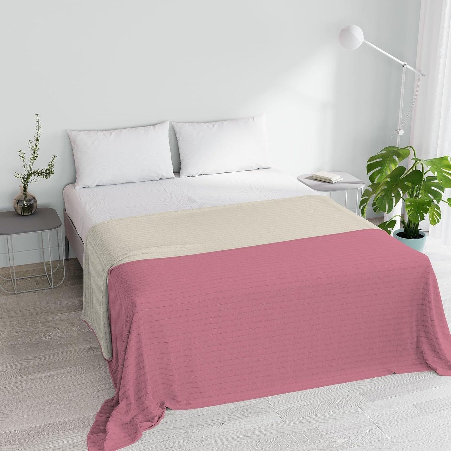 Plapumă de vară Summer din microfibră, portocaliu/rugină, pentru pat dublu 250 X 250 Cm Plapumi si pilote Naty Shop Roz/crem Matrimonial 250X250Cm