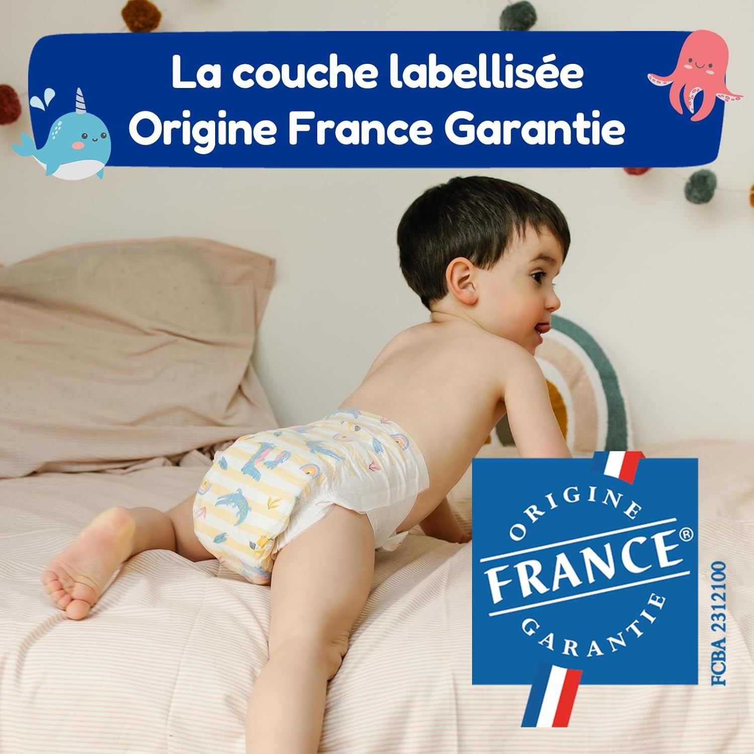 - Windeln Größe 4 (7 – 18 kg) – für empfindliche Haut – natürlich und sehr saugfähig – 12 Stunden auslaufsicher – ohne unerwünschte Inhaltsstoffe – hergestellt in Frankreich – 132 Windeln