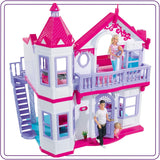 Simba 104661996 - Steffi Love Dreamhouse, Casă de joacă mare, 4 camere, FĂRĂ PUPPETS, 84cm înălțime, Două etaje, Clopoțel funcțional, Pliabil Casute de papusi Naty Shop