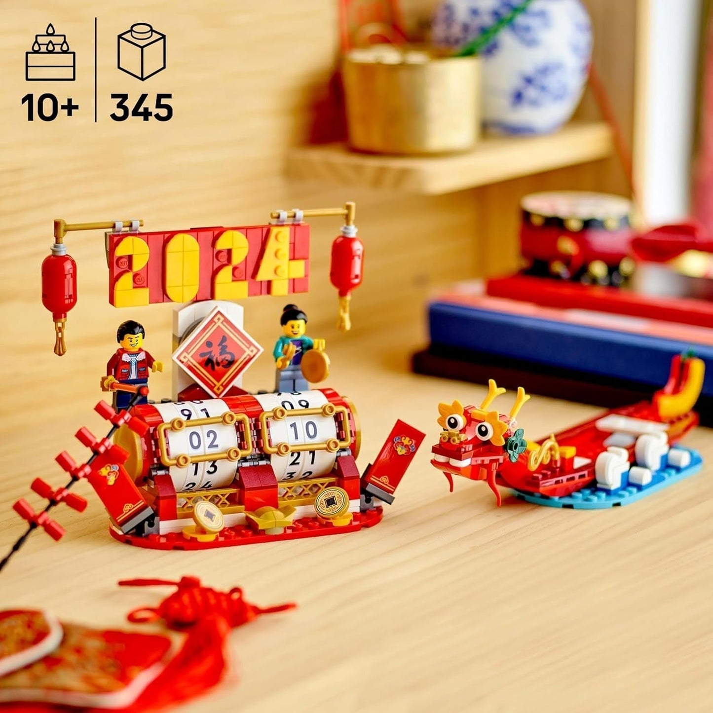 Calendar de vacanță LEGO, cadou de vacanță chineză pentru băieți și fete, set de construcție pentru Anul Nou Lunar, permite copiilor să se joace imaginativ, jucărie festivă, decorare de Anul Nou Chinezesc 40678 Seturi de constructie Besuche den LEGO-Store