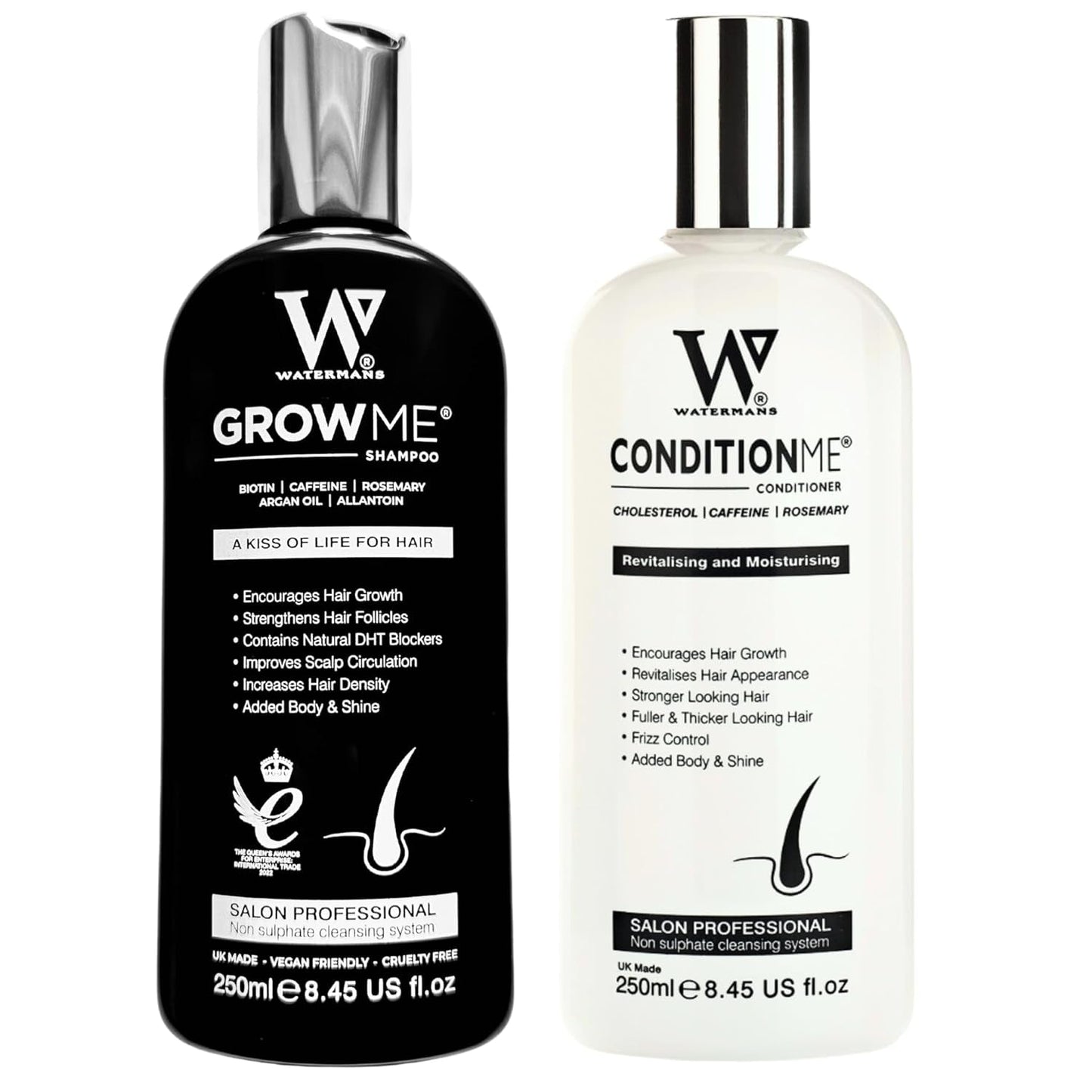 Șampon pentru creșterea părului, balsam pentru creșterea părului Watermans, biotină, ulei de argan, alantoină, rozmarin, niacinamidă B3, proteine de lupin cu multe alte vitamine pentru creșterea părului. Ingrijirea parului Naty Shop Titlu implicit
