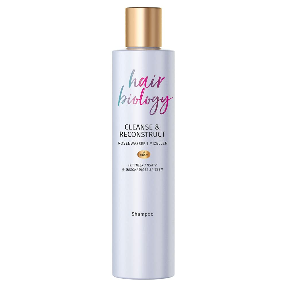 Hair Biology Cleanse & Reconstruct Shampoo, Pentru rădăcini grase și vârfuri deteriorate, 250 ml Duș și baie Naty Shop