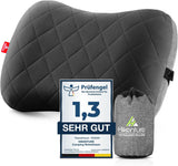 HIKENTURE Pernă gonflabilă de camping / călătorie cu față de pernă detașabilă, pernă ergonomică, pernă confortabilă pentru gât pentru călătorie / exterior, pernă gonflabilă de călătorie pentru gât (verde) ... Perne ortopedice cervicale Naty Shop Negru