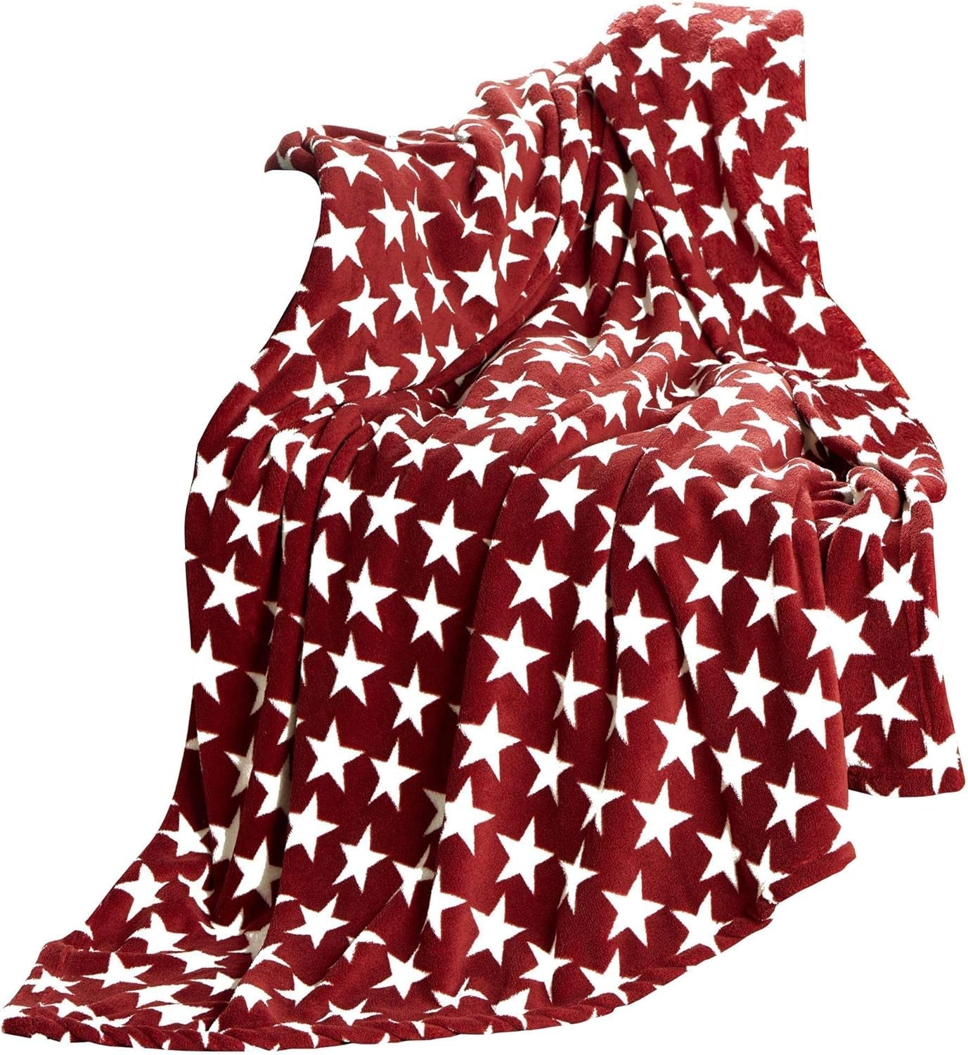 Celinatex pătură pufoasă 150 X 200 Cm Bordeaux pătură canapea canapea pătură moale stele Microfibre Fleece Oeko-Tex Moonlight Paturi si Cuverturi Besuche den CelinaTex-Store Bordeaux stele 150 X 200 Cm