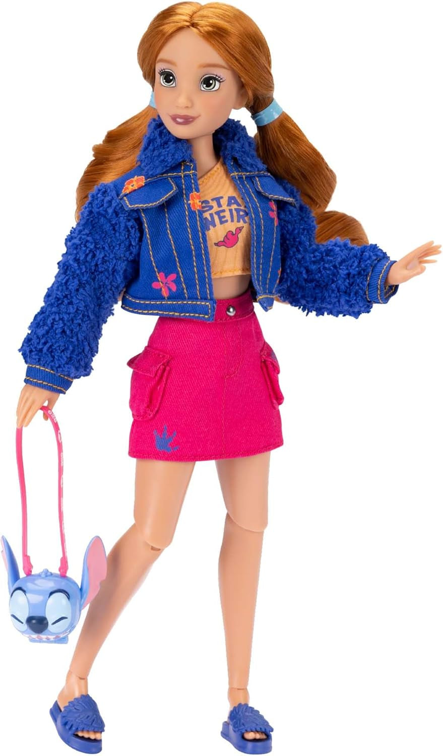 Disney ILY 4EVER Fashion Dolls Stitch cu păr roșcat 11.5" înălțime cu 13 puncte de articulare, două ținute complete Mix-And-Match și inel Mickey strălucitor pentru tine! Papusi Naty Shop