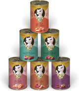 KITTY Cat Paté Mix 2, 6 x 400 g, hrană umedă pentru pisici într-un pachet de probă, hrană fără cereale cu taurină, ulei de somon și midii cu buze verzi, hrană completă cu un conținut ridicat de carne, fabricată în Germania