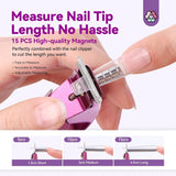 Saviland Unghiere Manichiură Cutter Cutter Cu 15 Magneți, Unghii cu Gel Unghii Trimmer Manichiură Unghii Cutter pentru Unghii Artificiale Unghii cu Gel Unghii Acrilice Unghii Unghii False (Roșu Roșu)