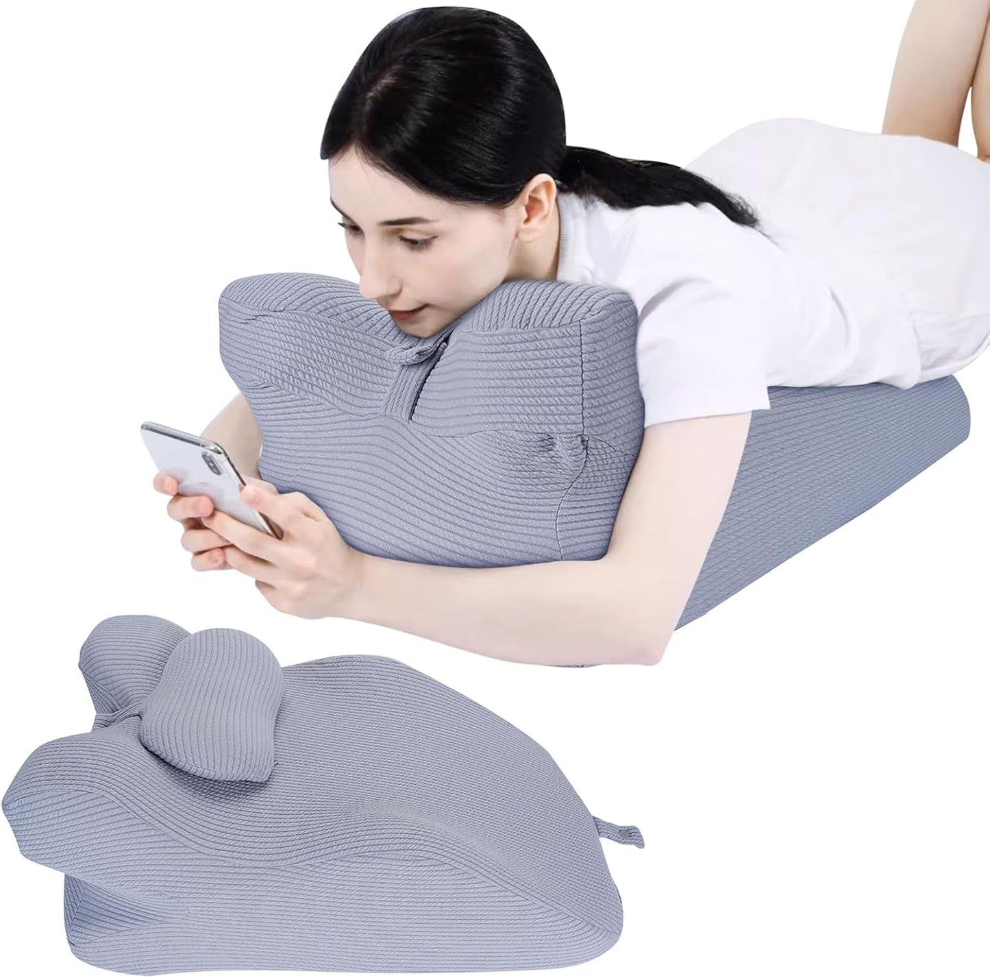 Pernă de citit pentru pat și canapea, pernă cu pană, pernă de pat din spumă cu memorie, pernă pentru dormit pe o parte, pernă ergonomică pentru susținerea spatelui, pentru citit și vizionat la televizor