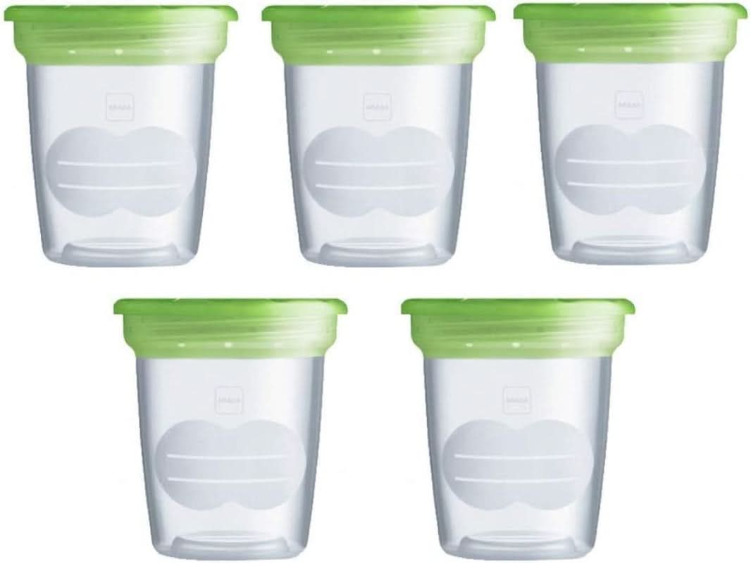 MAM Set cu 5 recipiente pentru lapte și alimente, fabricate din plastic, fără Bpa și Bps Accesorii Hrana si Alaptare Bebe Naty Shop
