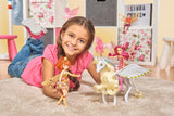 Simba 109480093 - Mia and Me Unicorn Onchao, cu aripi mobile, agrafe de păr, perie de coafat, cal de jucărie, ponei, Centopia, vârste 3+, roz