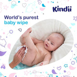 Kindii Feuchttücher Für Babys Und Kinder Pure Water 99% - 99%Ige Zusammensetzung Auf Wasserbasis - Allantoin - Unparfümiert - Dermatologisch Getestet - Für Empfindliche Haut - 720 Stück - 12X60 Stück Naty Shop