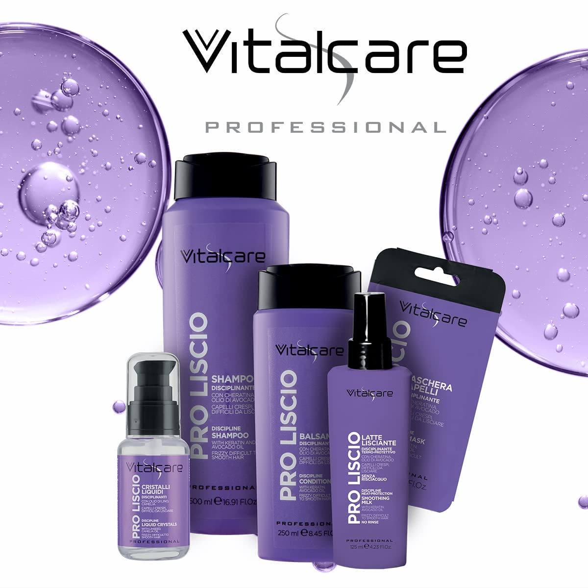 | PRO Smooth - Mască de păr disciplinantă, pentru păr creț, rebel și greu de netezit, cu keratină și ulei de avocado, 25 ml Masca de par Naty Shop