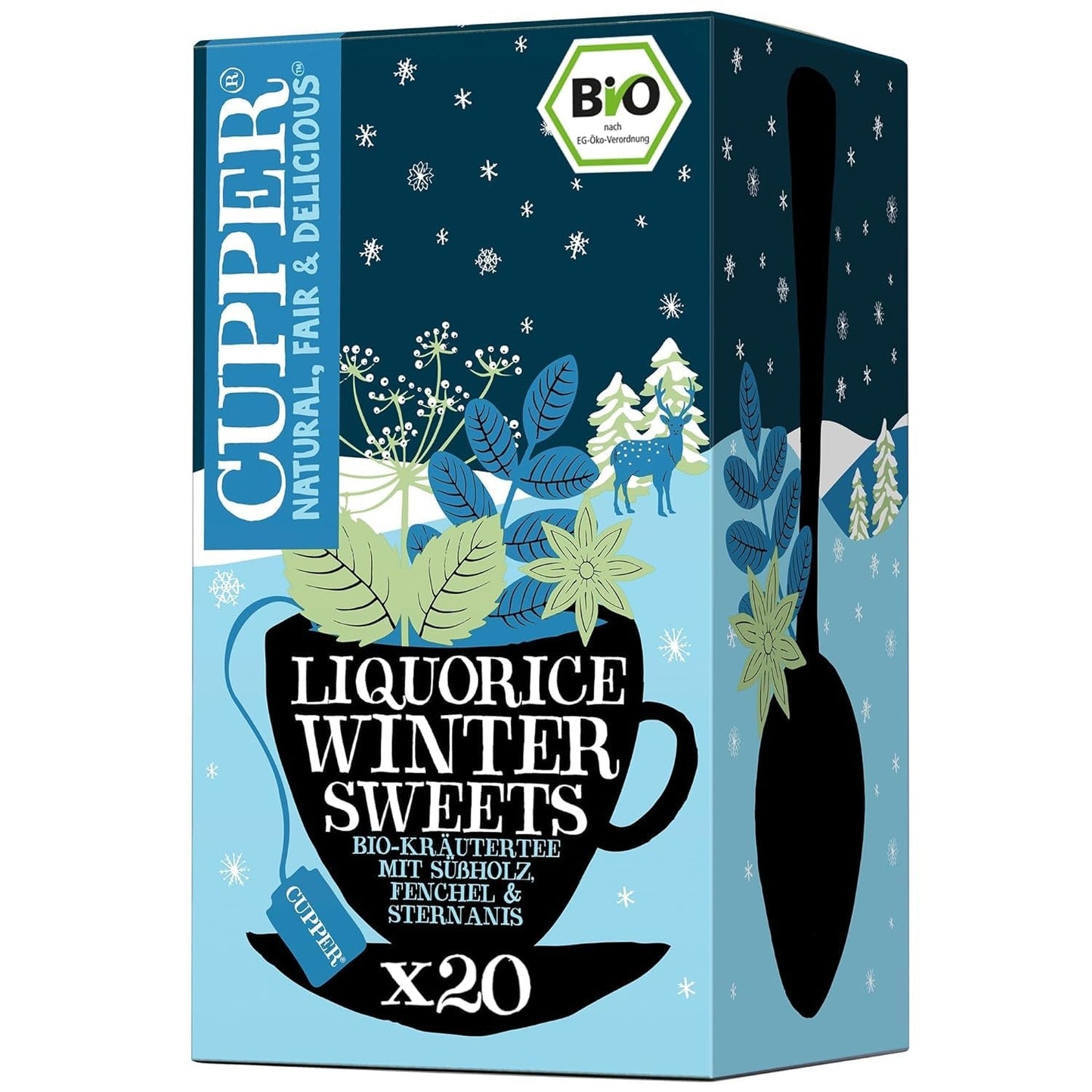 Cupper Ceai de fructe organic „Winter Strudel”, 20 pliculețe de ceai nealbite, ecologic, comerț echitabil