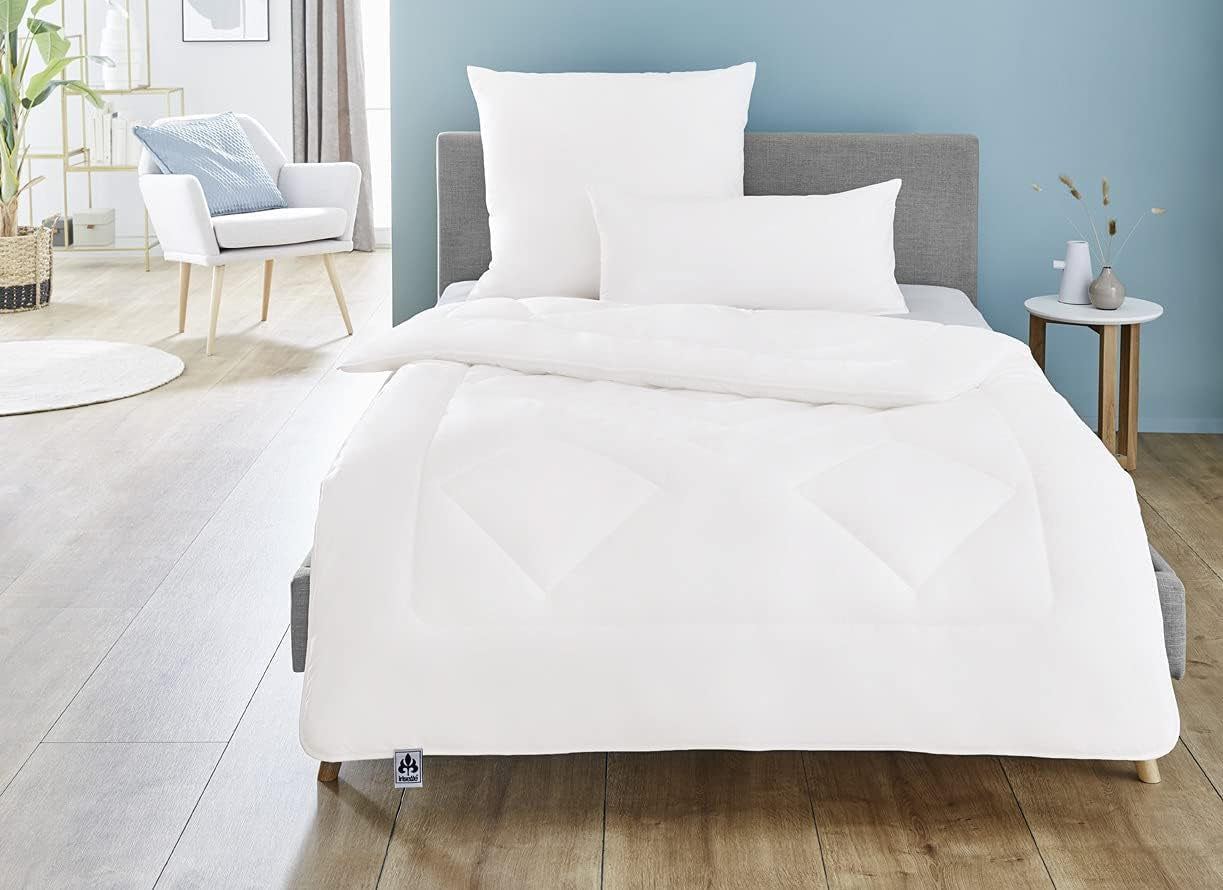 Plapumă Irisette Merino pentru toate anotimpurile - Made in Germany - Plapumă din lână nouă pură pentru tranziție, 135 X 200 cm, alb, certificat Oeko-Tex Plapumi si pilote Naty Shop