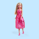 Simba Steffi Love Pink Love – Ankleidepuppe im pinken Glitzerkleid, inkl. Zubehör in Herzform, 29 cm groß, Modepuppe für kreatives Rollenspiel, für Kinder ab 3 Jahren