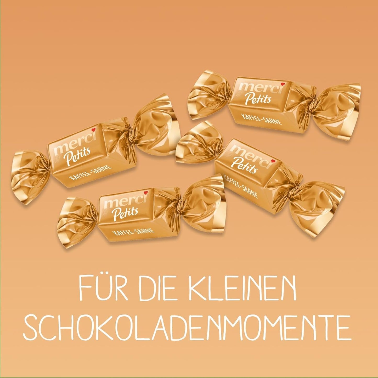 Cremă de cafea Merci Petits – 12 x 125 g – Praline mici de ciocolată albă pe ciocolată fină cu cremă de cafea – Praline de ciocolată ambalate individual