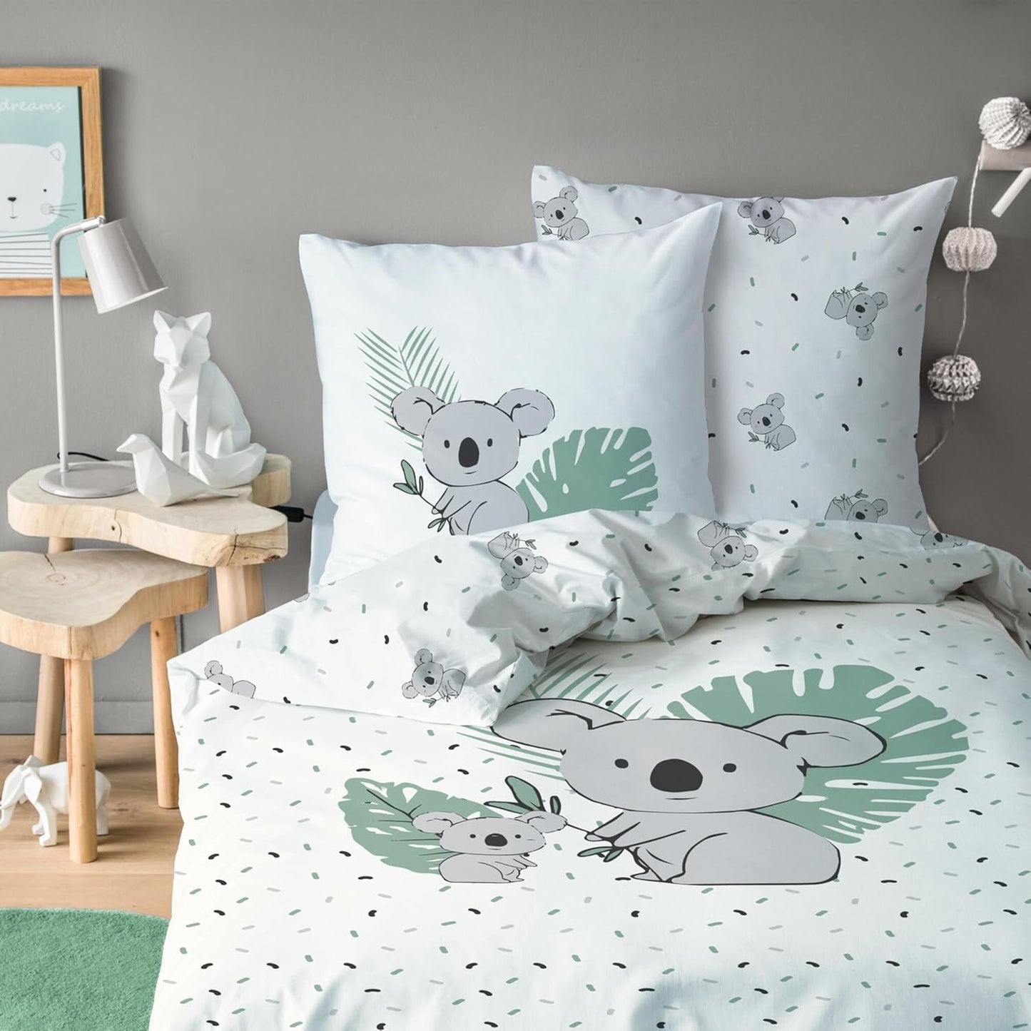 Lenjerie de pat pentru copii, Ursuletul Koala, unisex, 100% bumbac Lenjerie de pat - copii Naty Shop