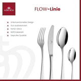 Gerlach Flow Besteck-Set 6 Personen Spülmaschinenfest Essbesteck Besteck Aus Edelstahl Messer Gabel Löffel Teelöffel Tafelbesteck Rostfrei 24 Stk, Silberglänzend Bucatarie Naty Shop