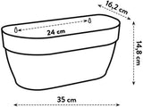 elho Vibia Campana Jardinieră de perete 35 - Jardinieră pentru balcon și utilizare în exterior - Ø 35,0 x H 14,8 cm - Negru/Antracit