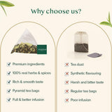VAHDAM Ceai Chai Masala cu cardamom | 100 pliculețe piramidale | Ceai negru indian cu cardamom măcinat | Amestec original Chai cu cardamom din India | 100% natural