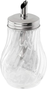 Dozator de zahăr FMprofessional 280 ml FLEURETTE, recipient de sticlă, recipient pentru dozare ușoară, recipient pentru diverse ocazii, recipient de înaltă calitate (culoare: argintiu), cantitate: 1 bucată