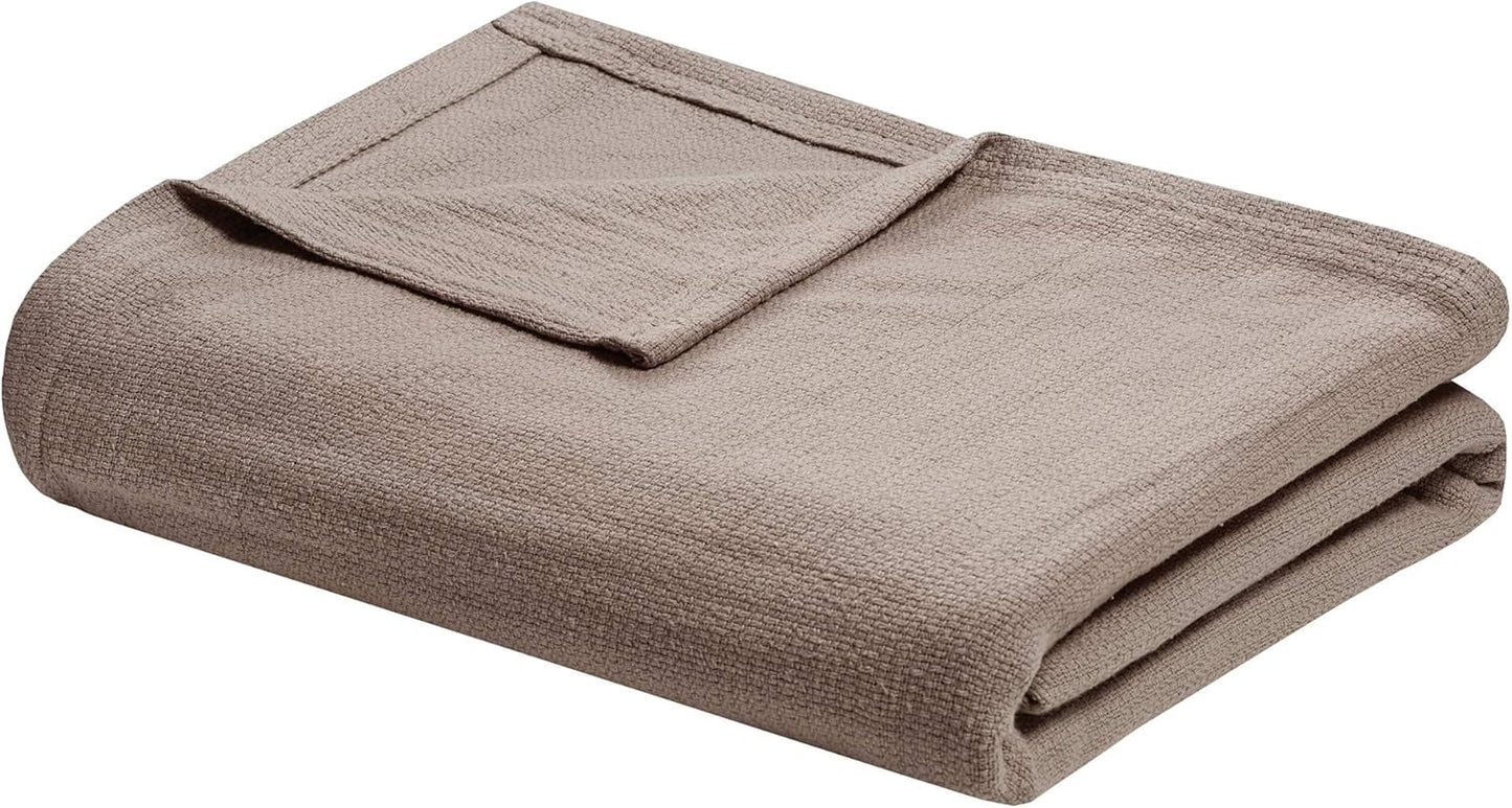 Madison Park Freshspun Wicker Pătură de bumbac Twin Grey Paturi si Cuverturi Madison Park Kaki Geamăn