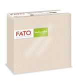 Fato - Șervețele de hârtie de unică folosință naturale pliate 4 ori, ecologice, pachet de 40 de șervețele, mărimea 38X38, 2 straturi, 100% hârtie reciclată