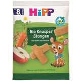 HiPP Bio Knusper Stangen Apfel Karotte (7 x 30g), Babysnack ab 8. Monat, Süße nur aus Früchten und Gemüse, glutenfrei, in bester Bio-Qualität