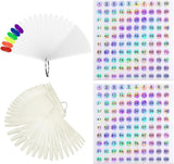 100 de accesorii pentru semnarea unghiilor, șabloane pentru unghii, cap rotund transparent și culoare naturală tip balet, accesorii pentru semnarea unghiilor, vine cu 2 autocolante digitale cu sclipici 1-100