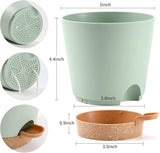 Ghivece de flori, 6 bucăți, 12,7 cm, jardiniere cu auto-udare, drenaj ridicat, ghivece de flori pentru interior și exterior, cu tavă rezervor și margine de udare, jardinieră de grădină, grădină