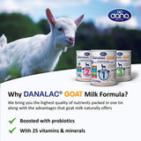 Danalac (Pachet de 1) Formulă avansată de lapte de capră pentru creștere 800g Lapte praf pentru bebeluși Etapa 3 pentru copii mici și bebeluși cu vârsta cuprinsă între 1 și 3 ani